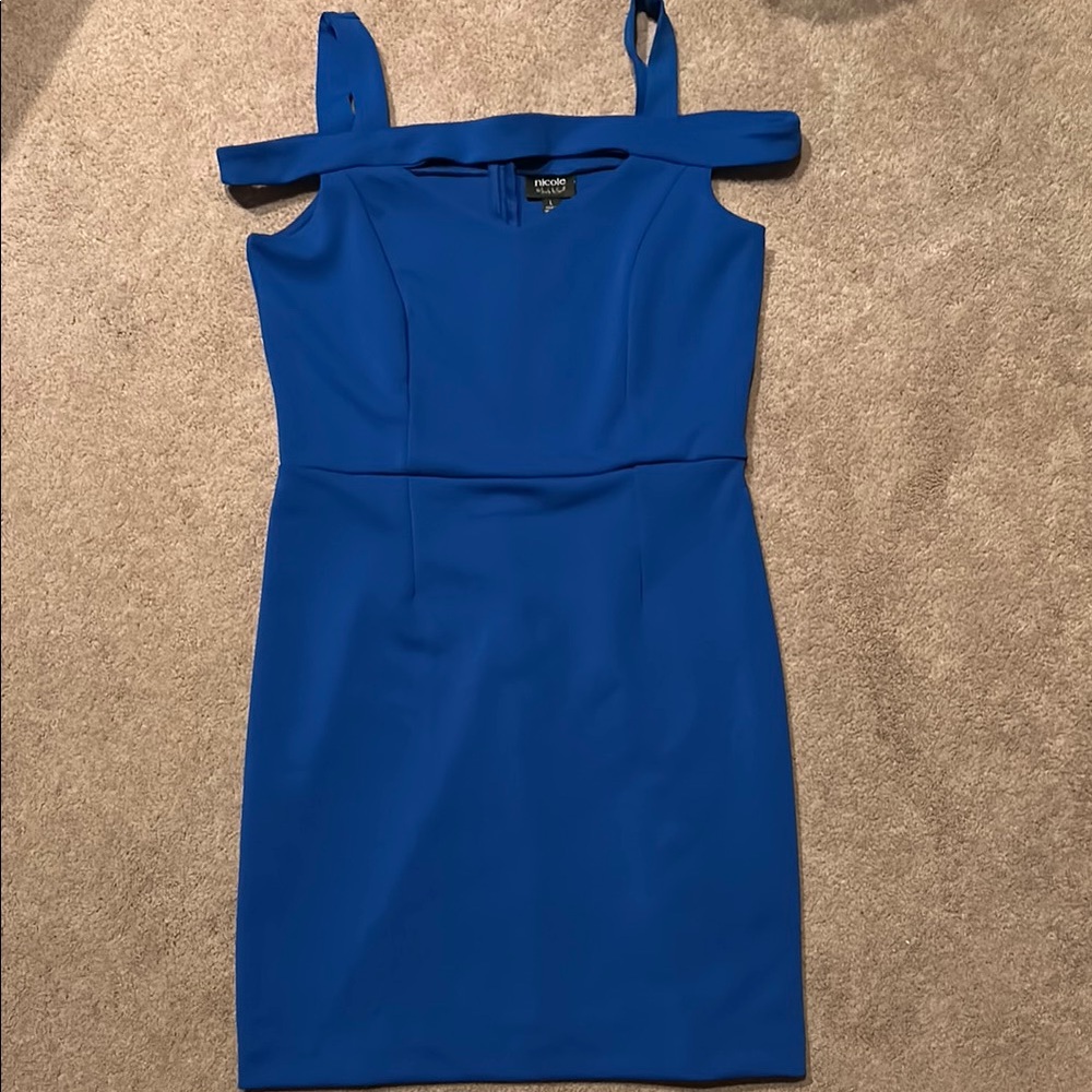 Nicole Blue Cold Shoulder Bodycon Dress